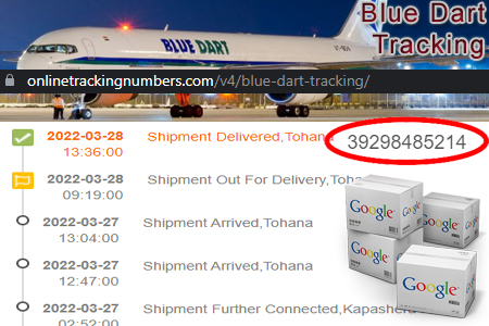 Online Blue Dart Tracking Number Barcode