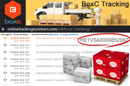 Online BoxC Tracking Number Barcode