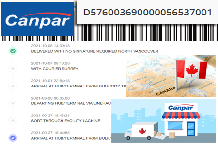 Online Canpar Tracking Number Barcode