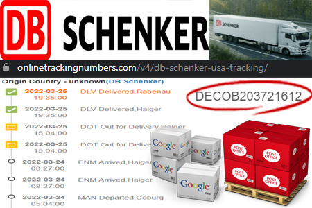 Online DB Schenker USA Tracking Number Barcode