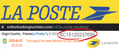 la poste tracking number format