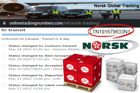 Online Norsk Tracking Number Barcode