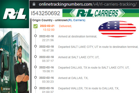 Online RL Carriers Tracking Number Barcode