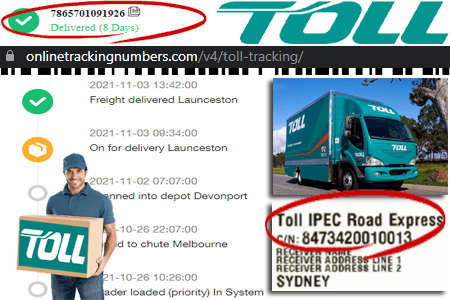 Online Toll Tracking Number Barcode