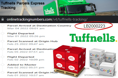 Online Tuffnells Tracking Number Barcode