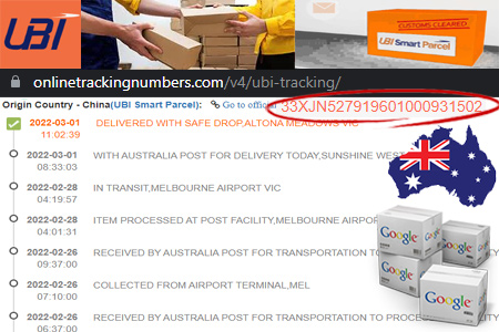 Online UBI Tracking Number Barcode