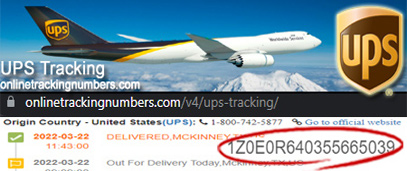 ups tracking number format