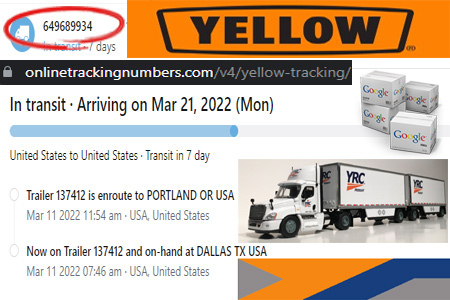 Online Yellow Tracking Number Barcode